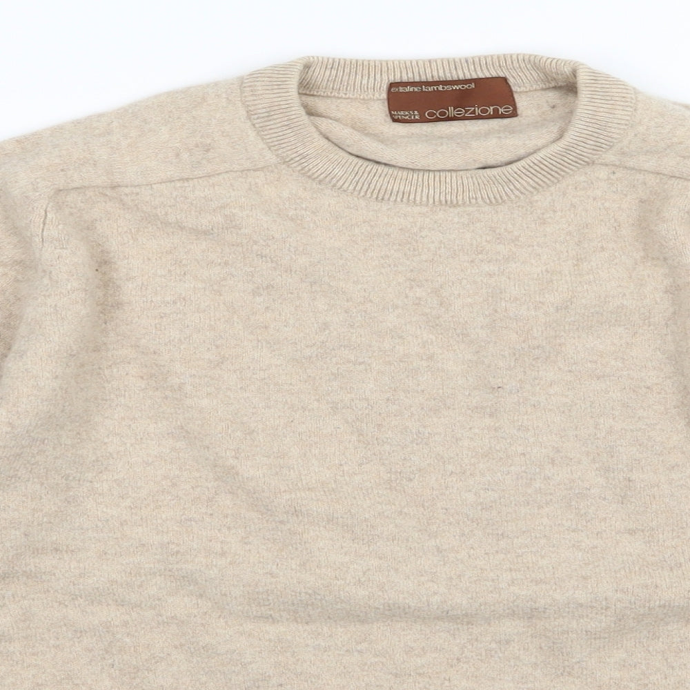 Marks and Spencer Mens Beige  Knit Pullover Jumper Size M