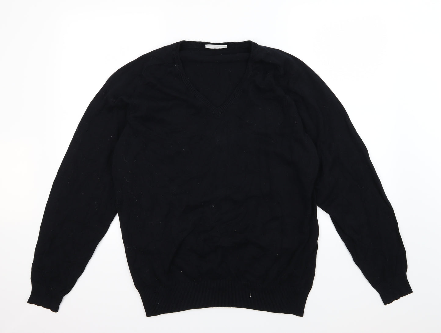 Truetex Mens Black  Knit Pullover Jumper Size XL
