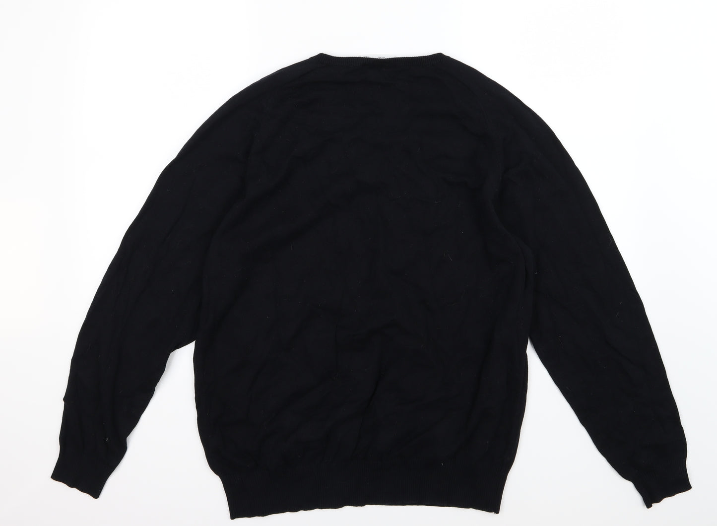 Truetex Mens Black  Knit Pullover Jumper Size XL