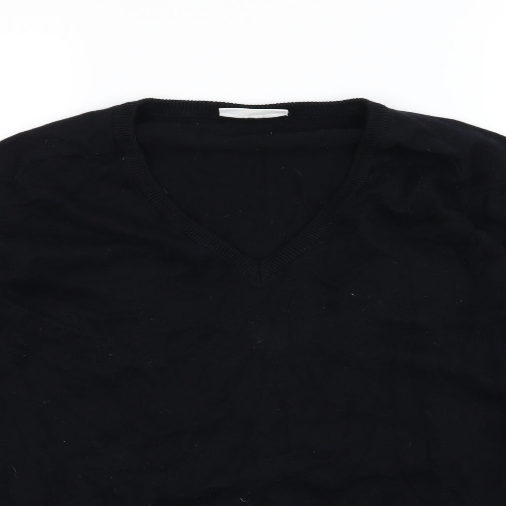 Truetex Mens Black  Knit Pullover Jumper Size XL