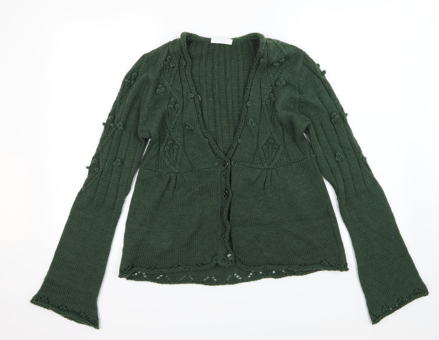 Promod Womens Green  Knit Cardigan Jumper Size XL