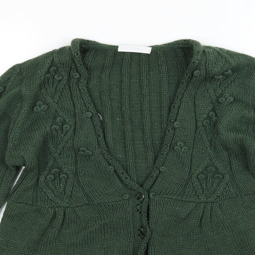 Promod Womens Green  Knit Cardigan Jumper Size XL