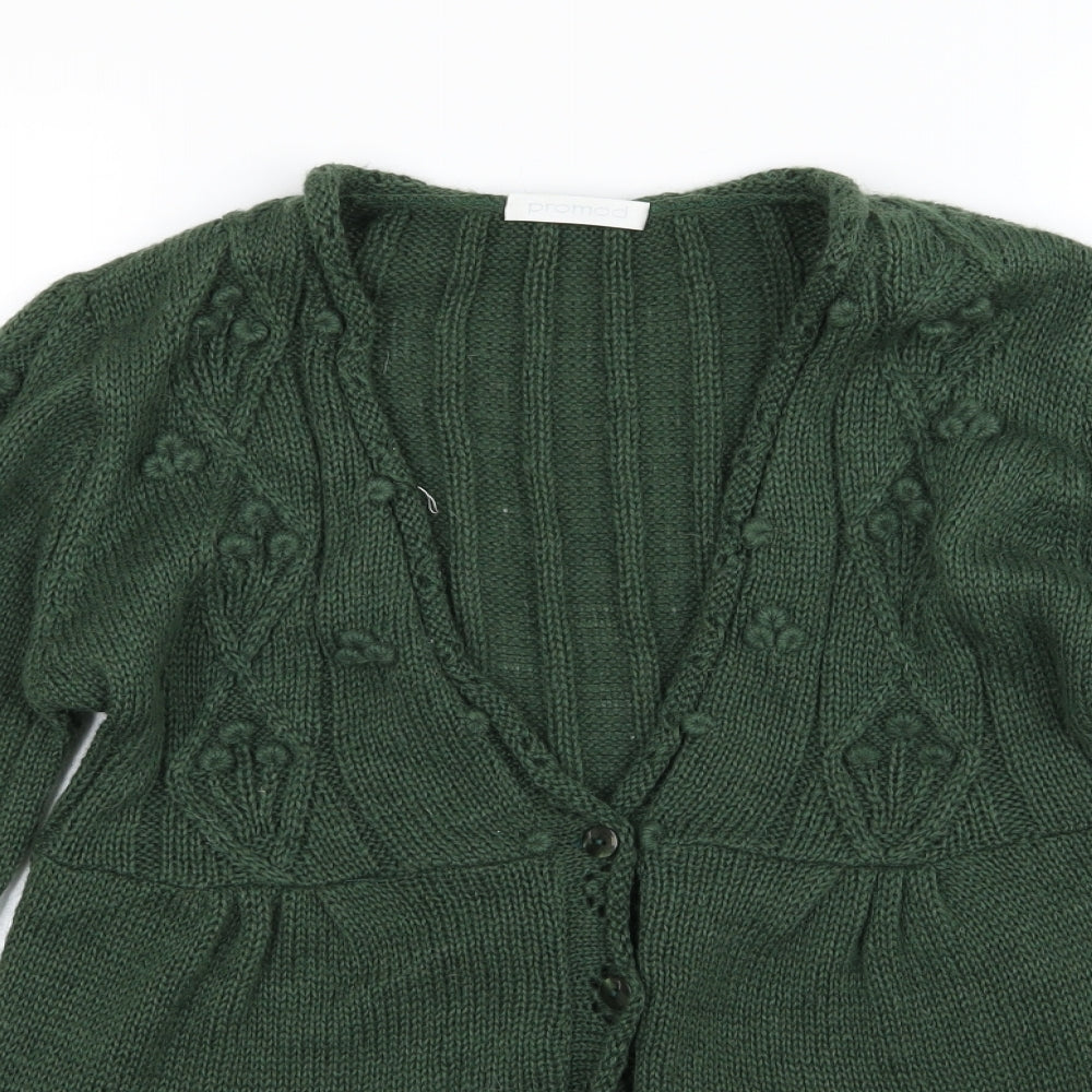 Promod Womens Green  Knit Cardigan Jumper Size XL