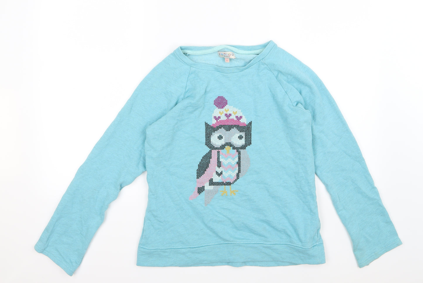 Marks and Spencer Girls Blue  Jersey Pullover Sweatshirt Size 13-14 Years  - Owl