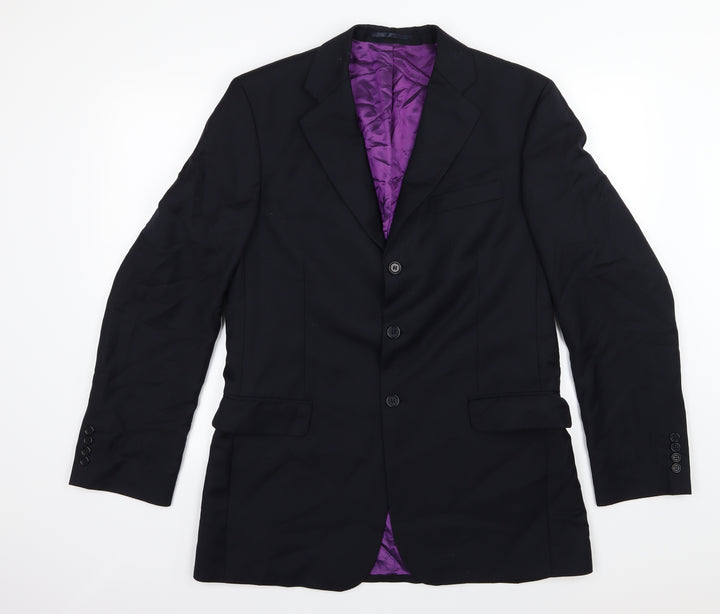 Scott & Taylor Mens Blue Striped  Jacket Suit Jacket Size 40