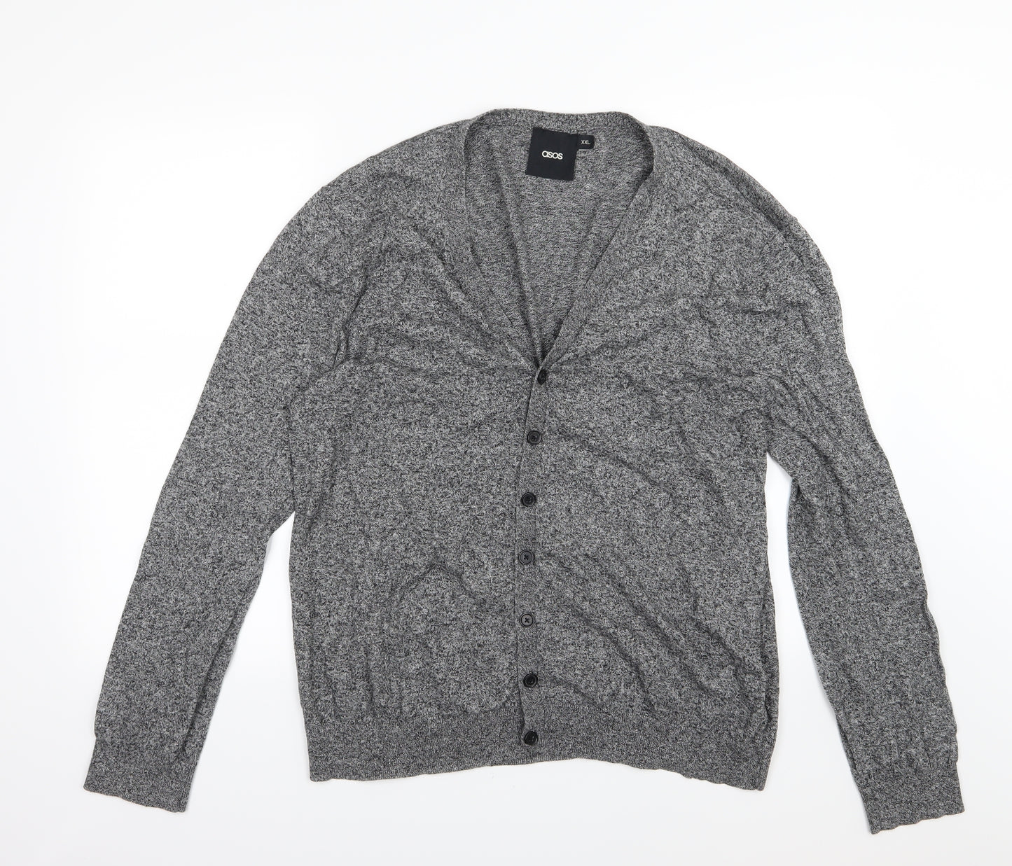 ASOS Mens Grey  Knit Cardigan Jumper Size 2XL