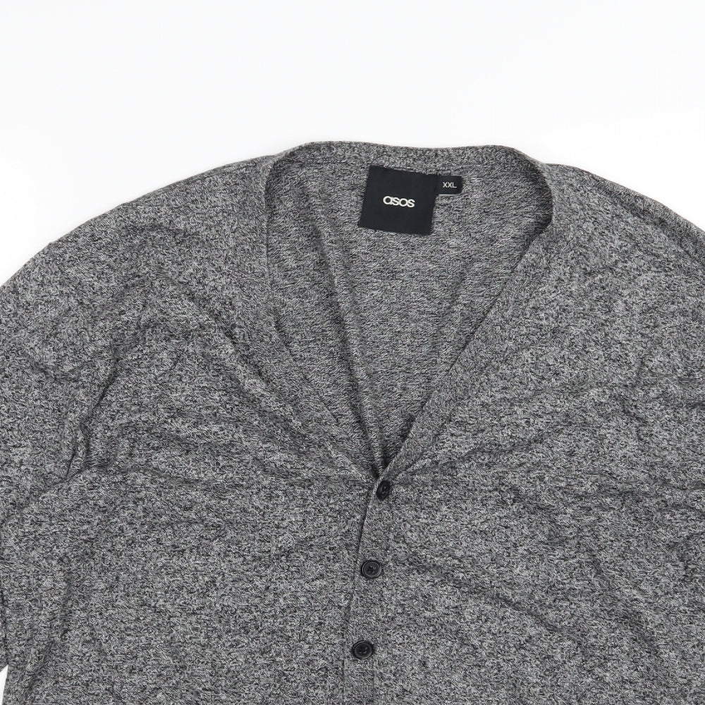 ASOS Mens Grey  Knit Cardigan Jumper Size 2XL