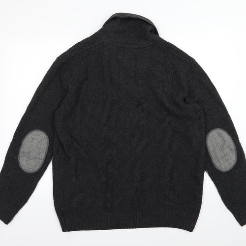NEXT Mens Black  Knit Cardigan Jumper Size XL