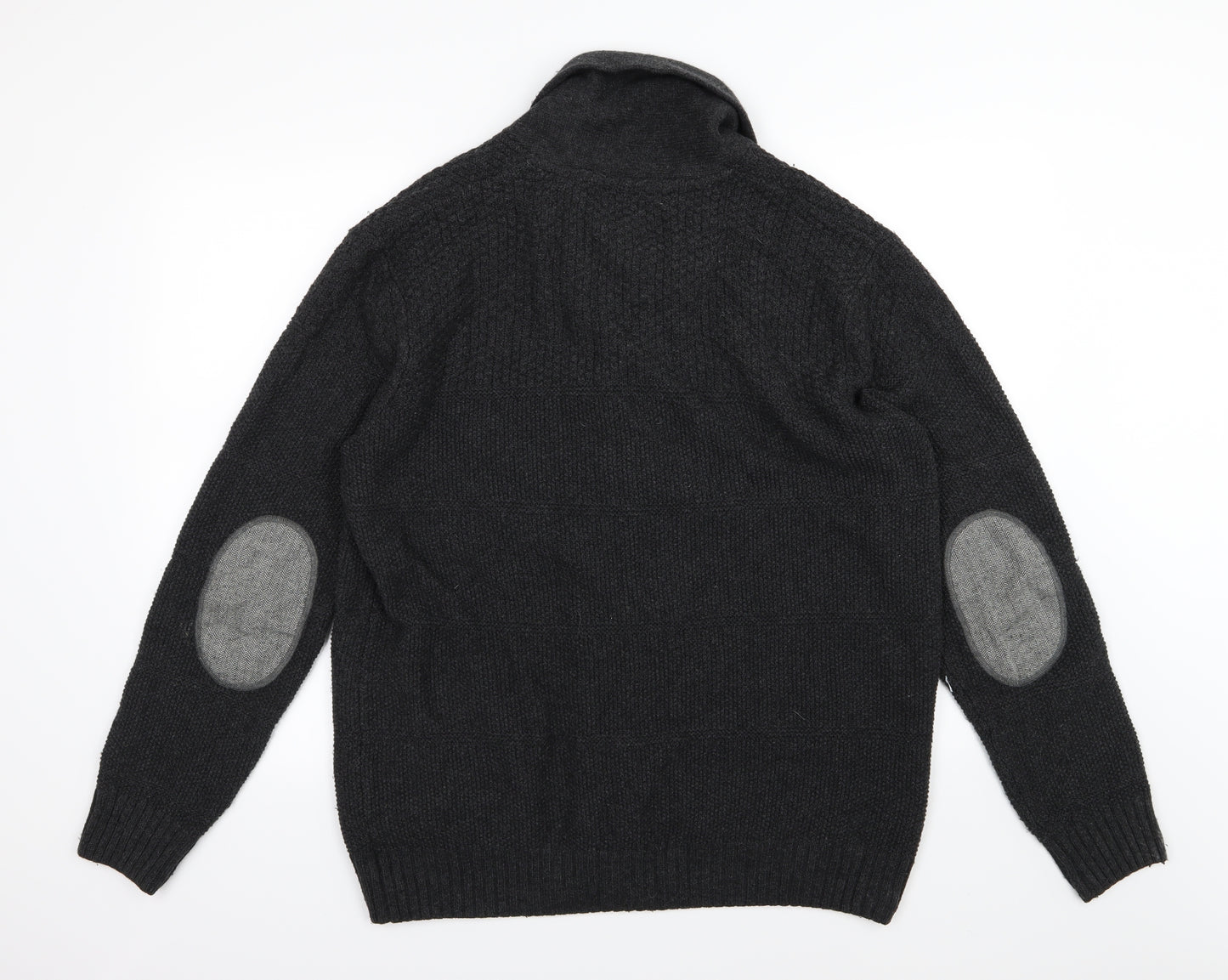 NEXT Mens Black  Knit Cardigan Jumper Size XL