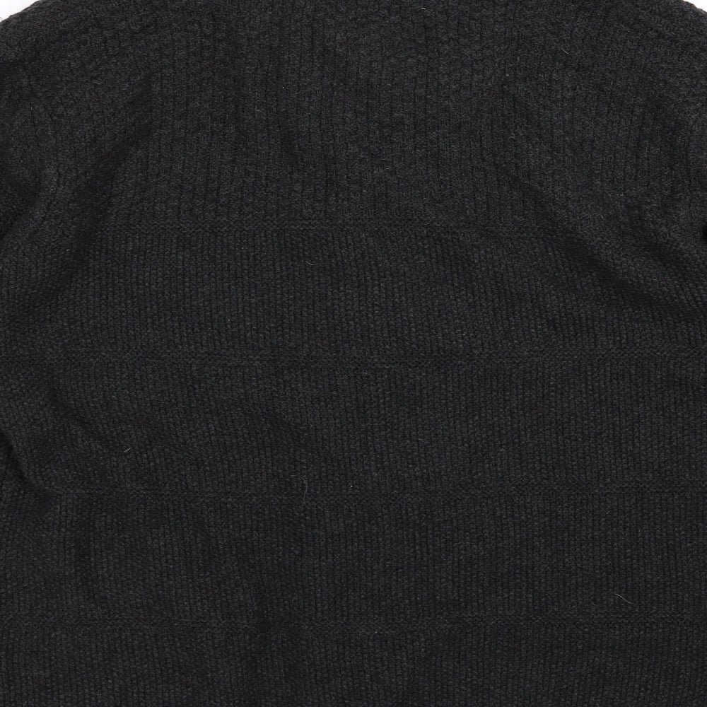 NEXT Mens Black  Knit Cardigan Jumper Size XL