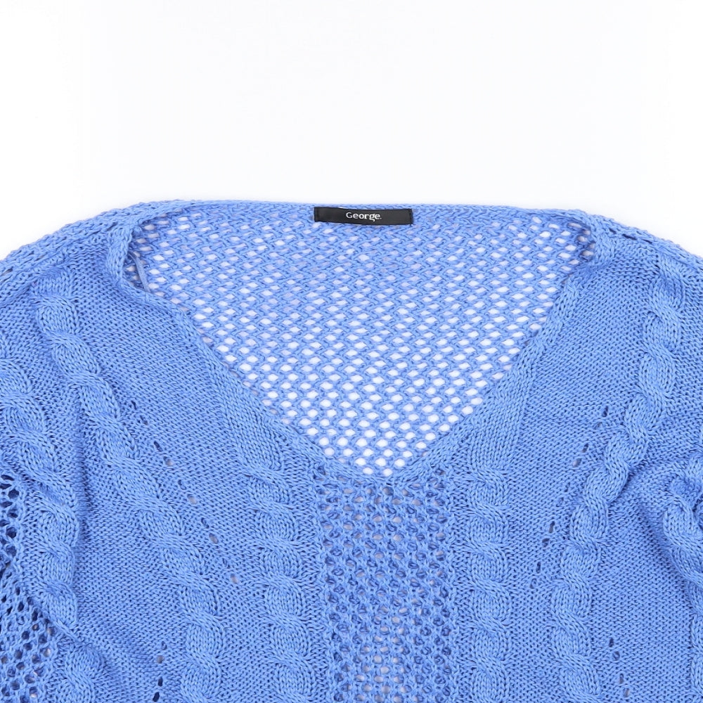 George Womens Blue  Knit Pullover Jumper Size 10