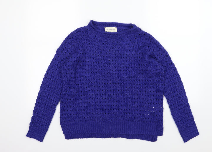 New Look Womens Blue  Knit Pullover Jumper Size 10