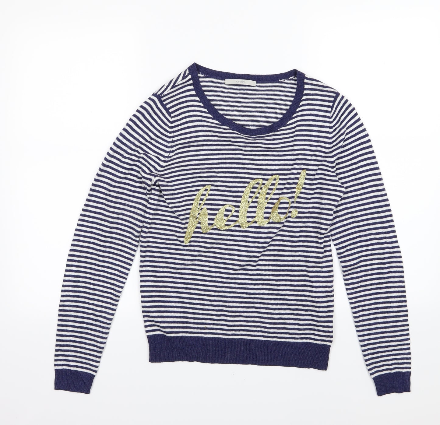 George Womens Blue Striped Knit Pullover Jumper Size 8  - Hello