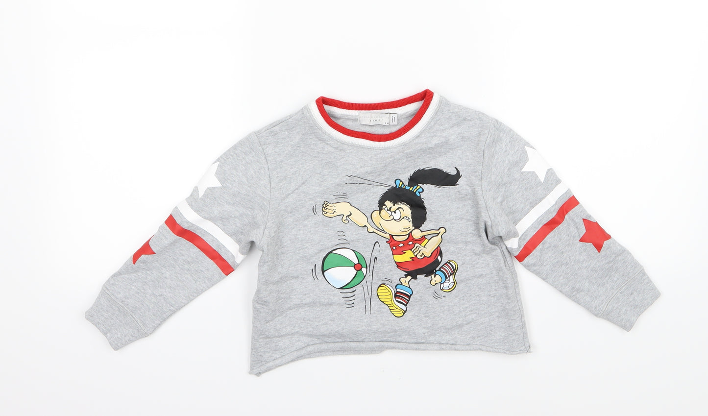 adidas by Stella McCartney Girls Grey  Jersey Pullover Sweatshirt Size 4 Years  - Cropped