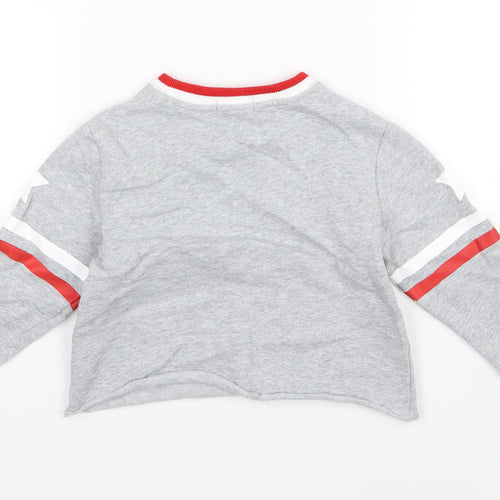 adidas by Stella McCartney Girls Grey  Jersey Pullover Sweatshirt Size 4 Years  - Cropped