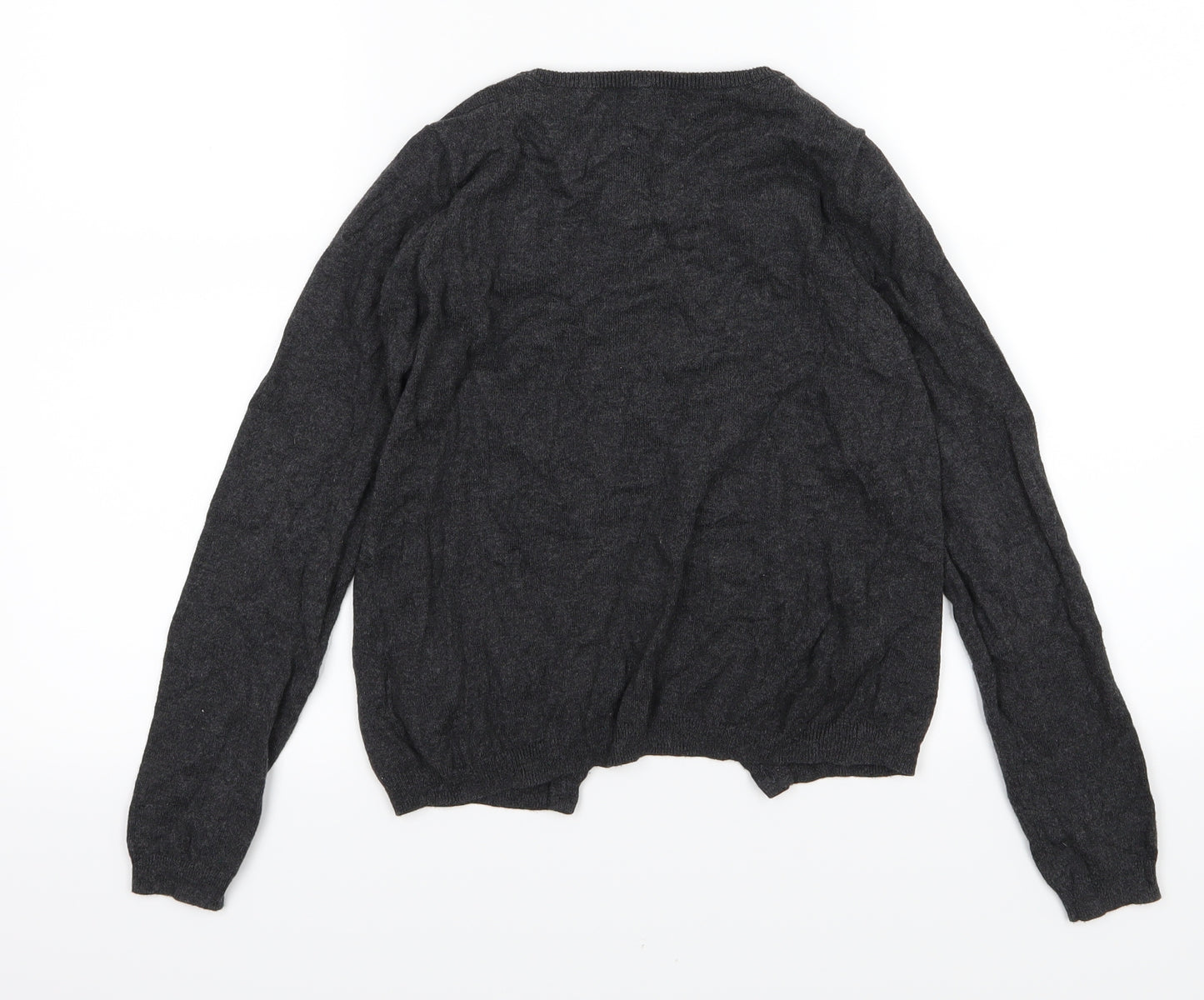 H&M Girls Grey  Knit Cardigan Jumper Size 8-9 Years