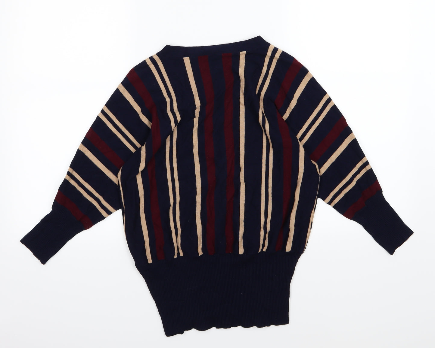 Oasis Womens Blue Striped Knit Pullover Jumper Size XS