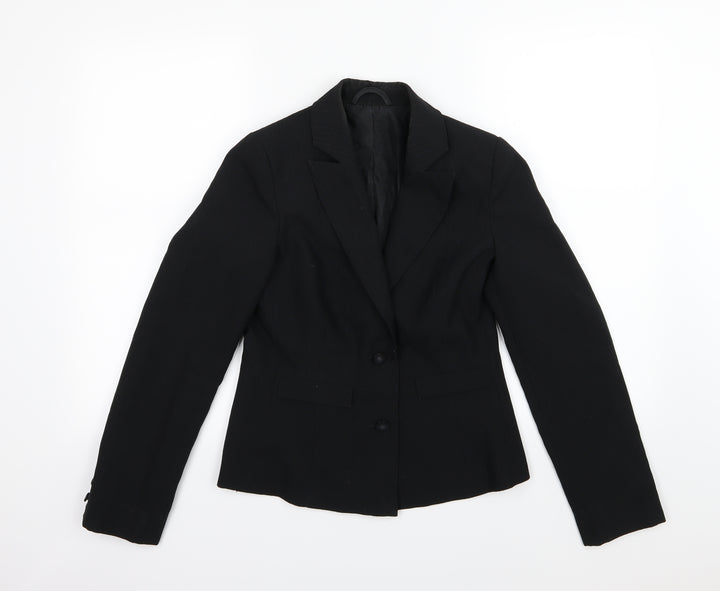 E-vie Womens Black Rayon Jacket Blazer Size 10