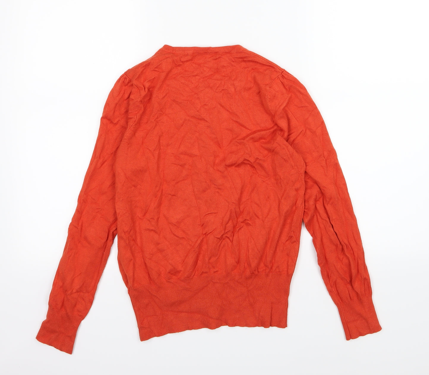 Marks and Spencer Womens Orange  Knit Cardigan Jumper Size 10