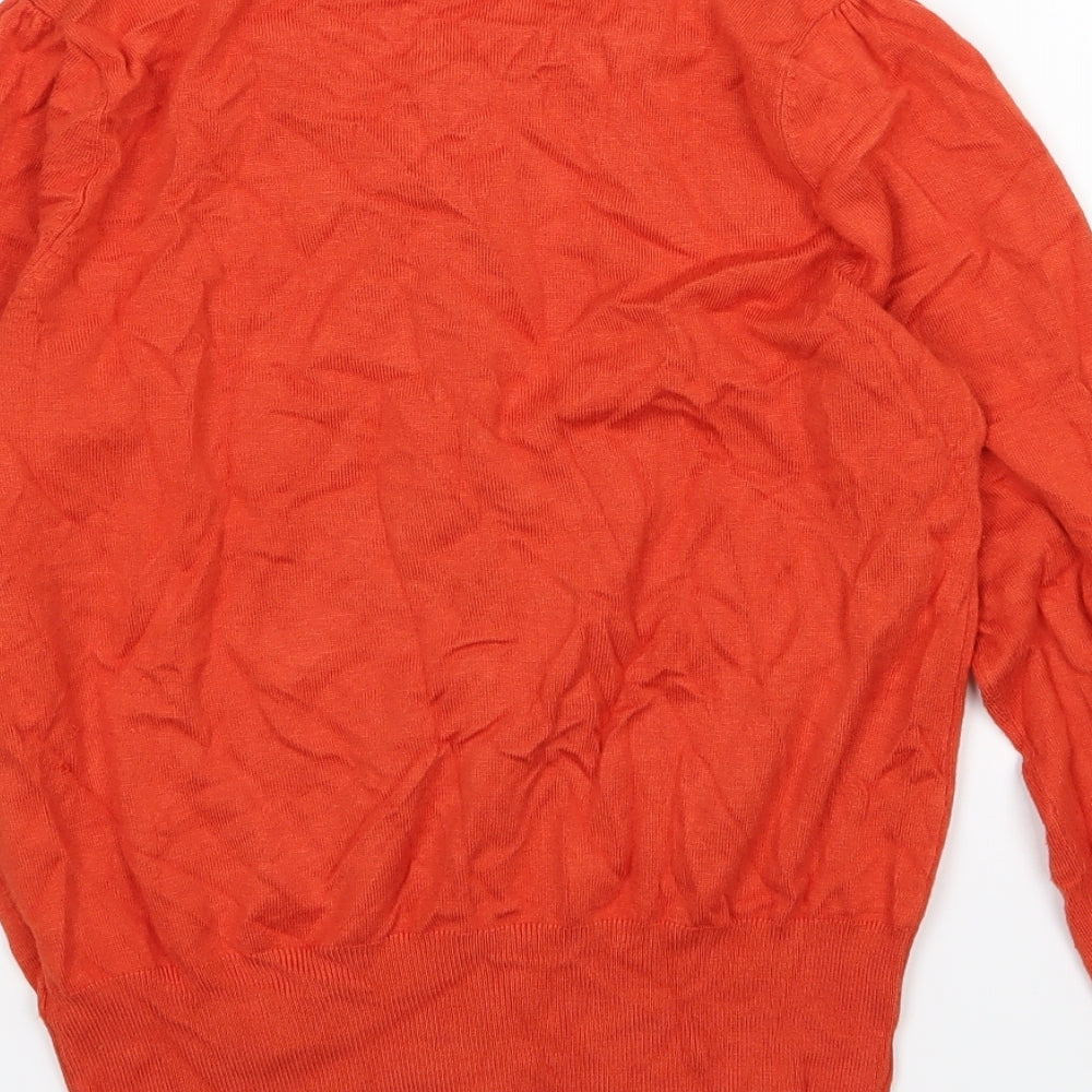 Marks and Spencer Womens Orange  Knit Cardigan Jumper Size 10