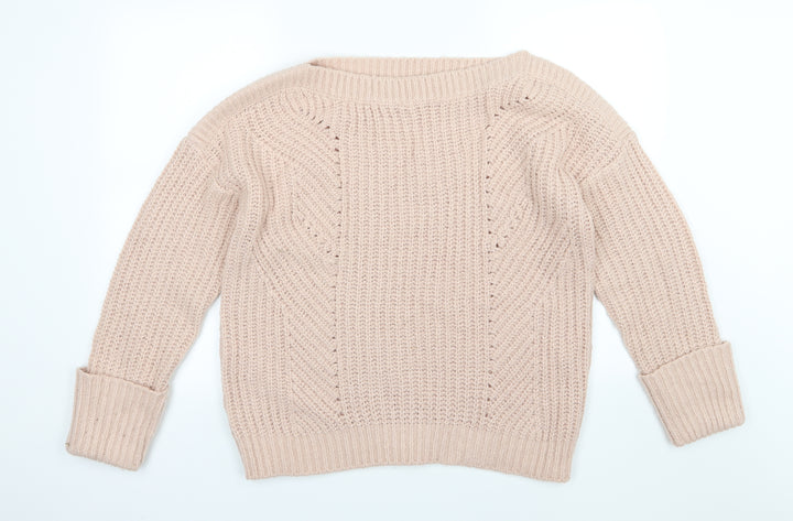 George Womens Pink Knit Pullover Jumper Size L