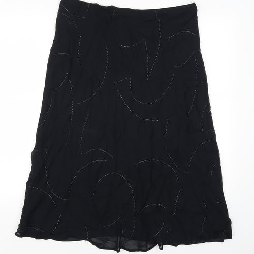 Marks and Spencer Womens Black   A-Line Skirt Size 18  - Abstract