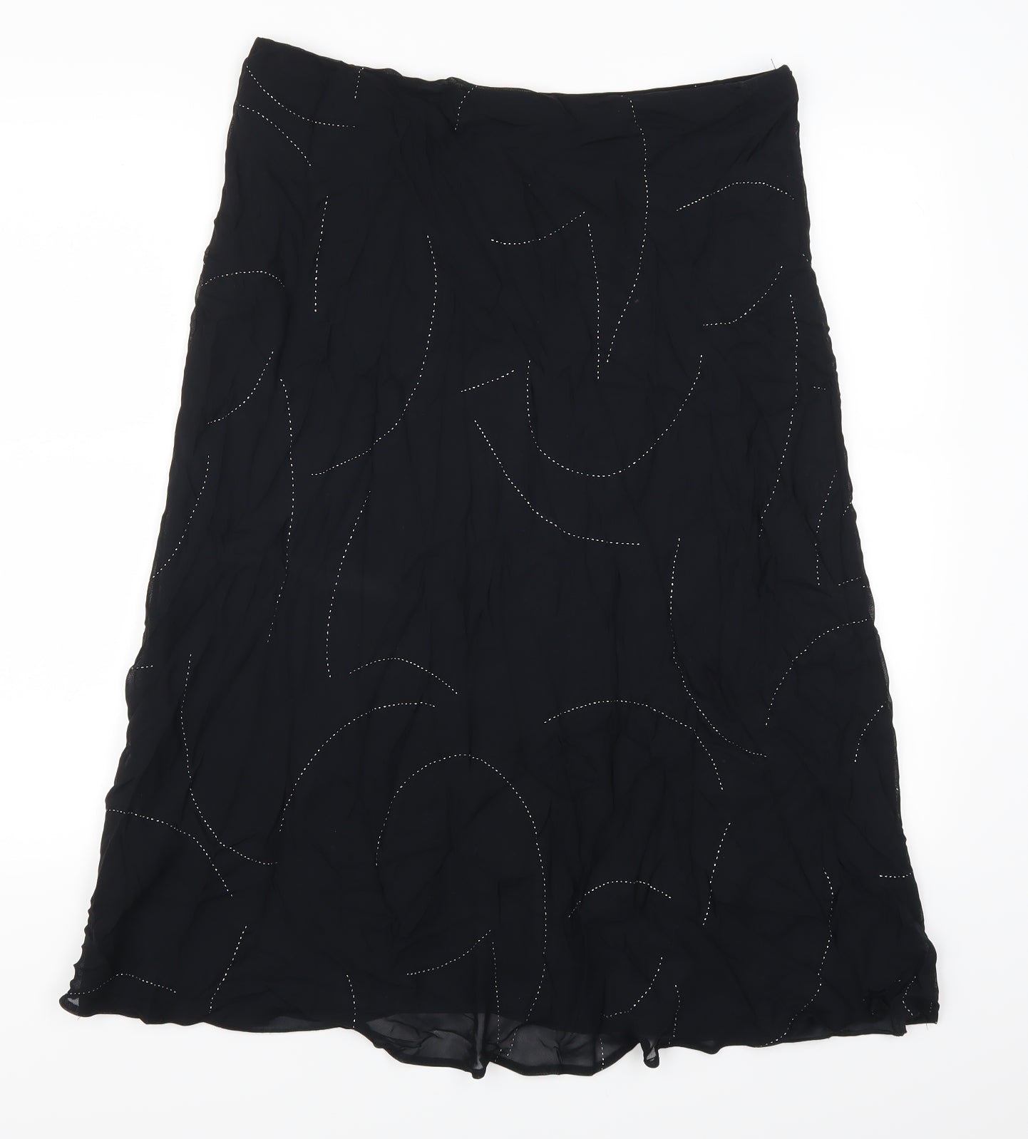 Marks and Spencer Womens Black   A-Line Skirt Size 18  - Abstract