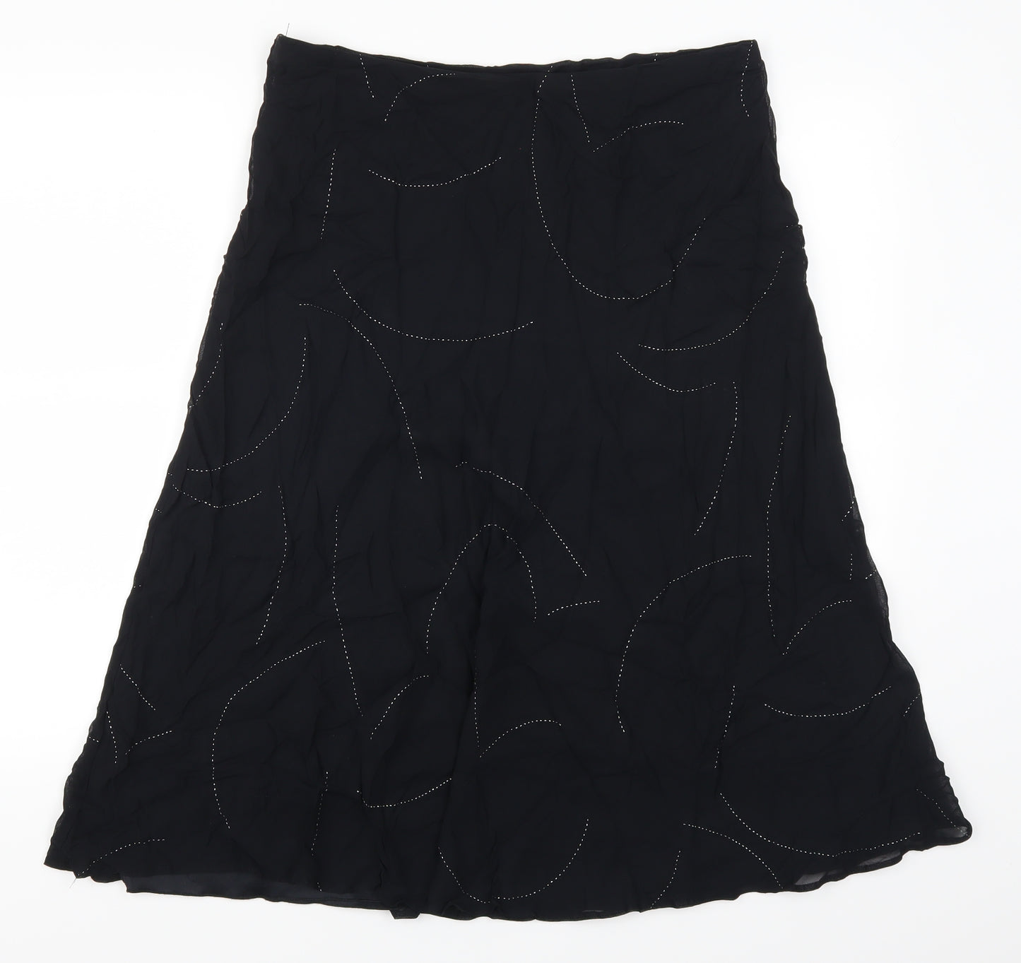 Marks and Spencer Womens Black   A-Line Skirt Size 18  - Abstract