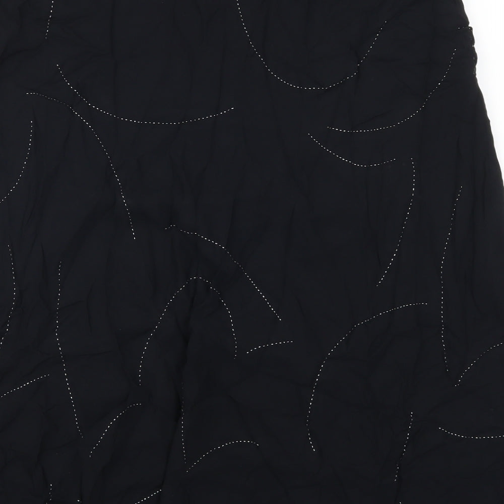 Marks and Spencer Womens Black   A-Line Skirt Size 18  - Abstract