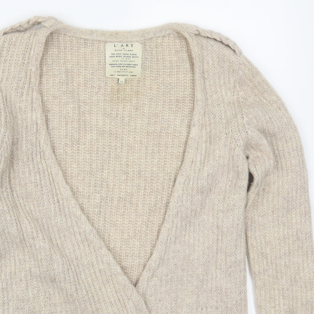 River Island Womens Beige   Cardigan Jumper Size 12