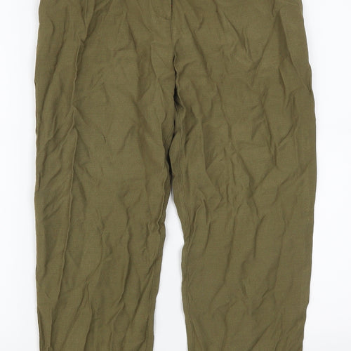 Topshop Womens Green   Sweatpants Trousers Size 6 L25 in - Paper Bag Waist