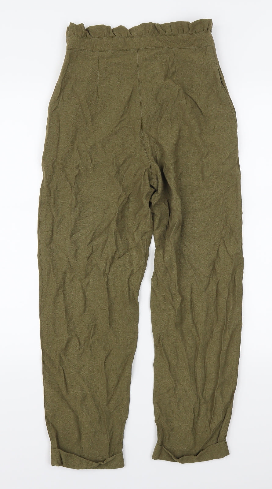 Topshop Womens Green   Sweatpants Trousers Size 6 L25 in - Paper Bag Waist