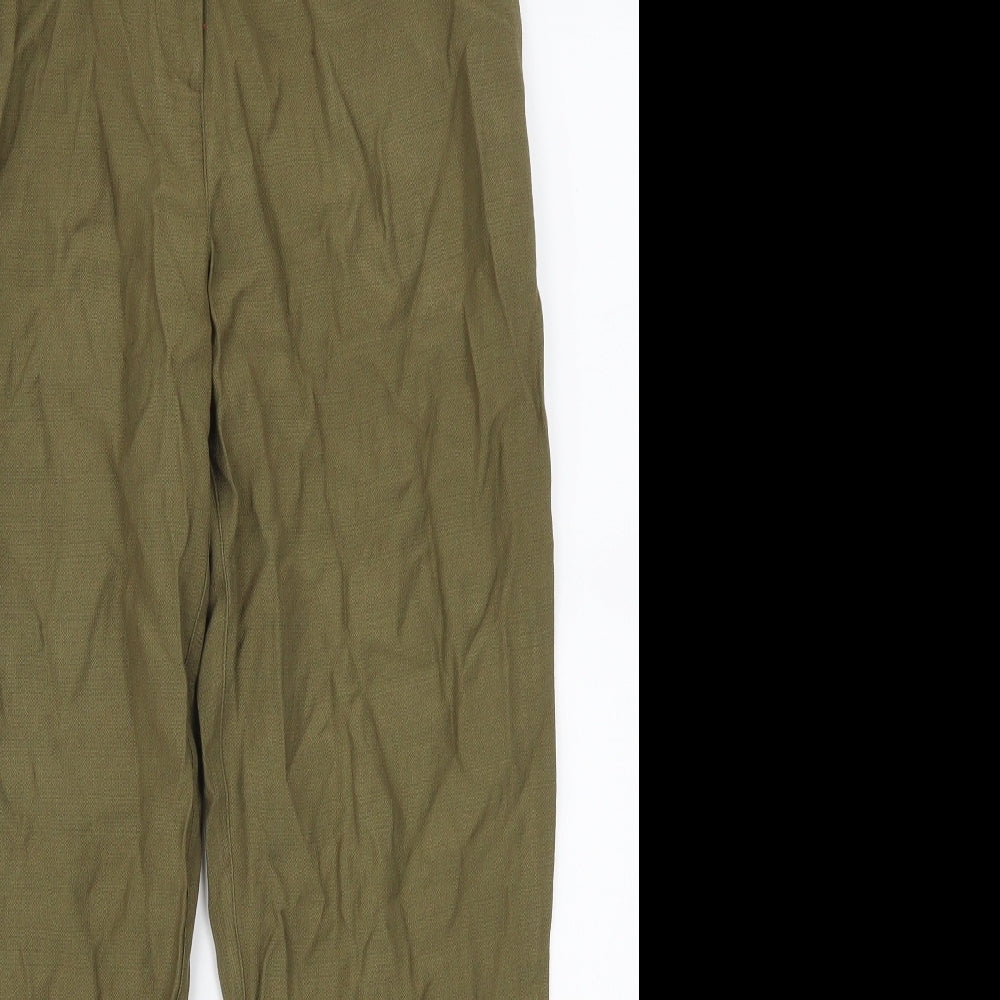 Topshop Womens Green   Sweatpants Trousers Size 6 L25 in - Paper Bag Waist