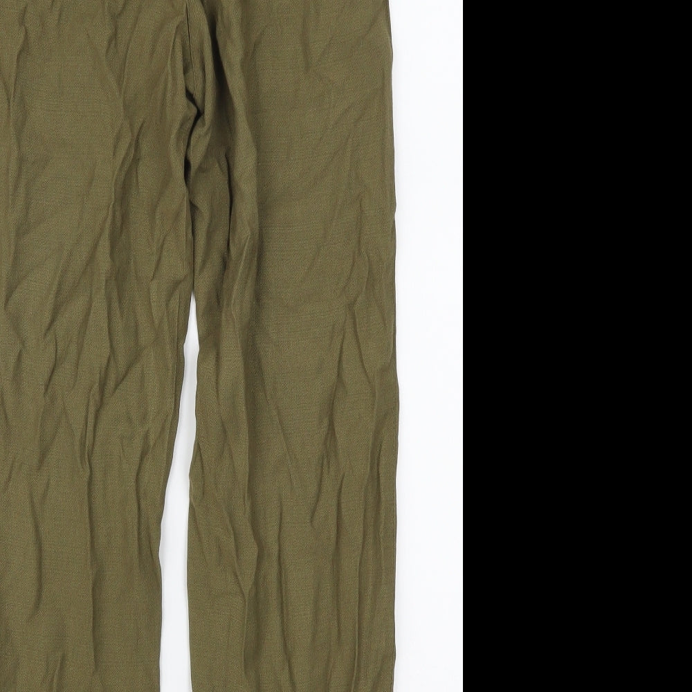 Topshop Womens Green   Sweatpants Trousers Size 6 L25 in - Paper Bag Waist