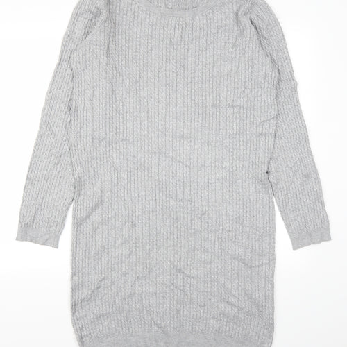 VERO MODA Womens Grey   Jumper Dress  Size L  - Cable Knit