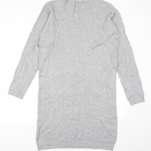 VERO MODA Womens Grey   Jumper Dress  Size L  - Cable Knit