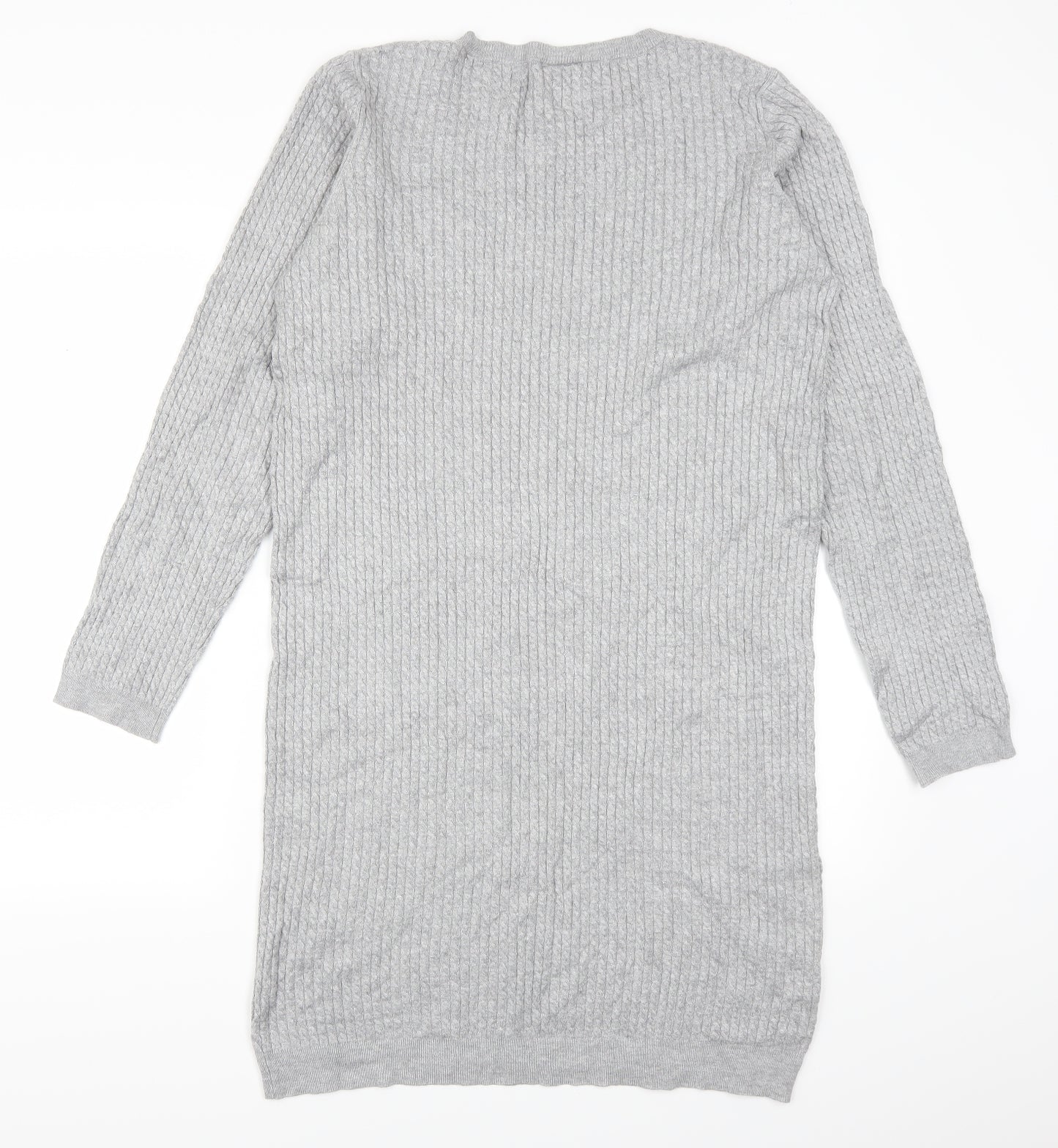 VERO MODA Womens Grey   Jumper Dress  Size L  - Cable Knit