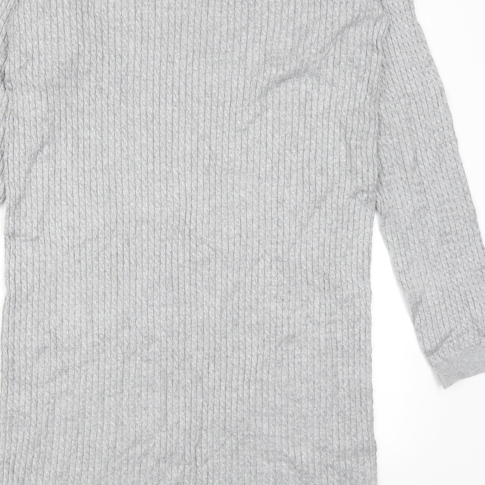 VERO MODA Womens Grey   Jumper Dress  Size L  - Cable Knit