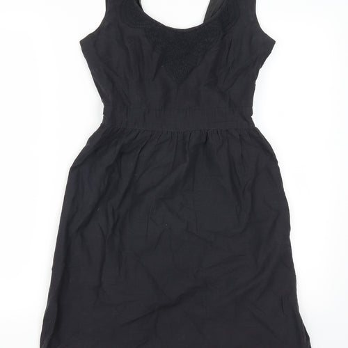 Fat Face Womens Grey   Skater Dress  Size 8  - Floral Hem