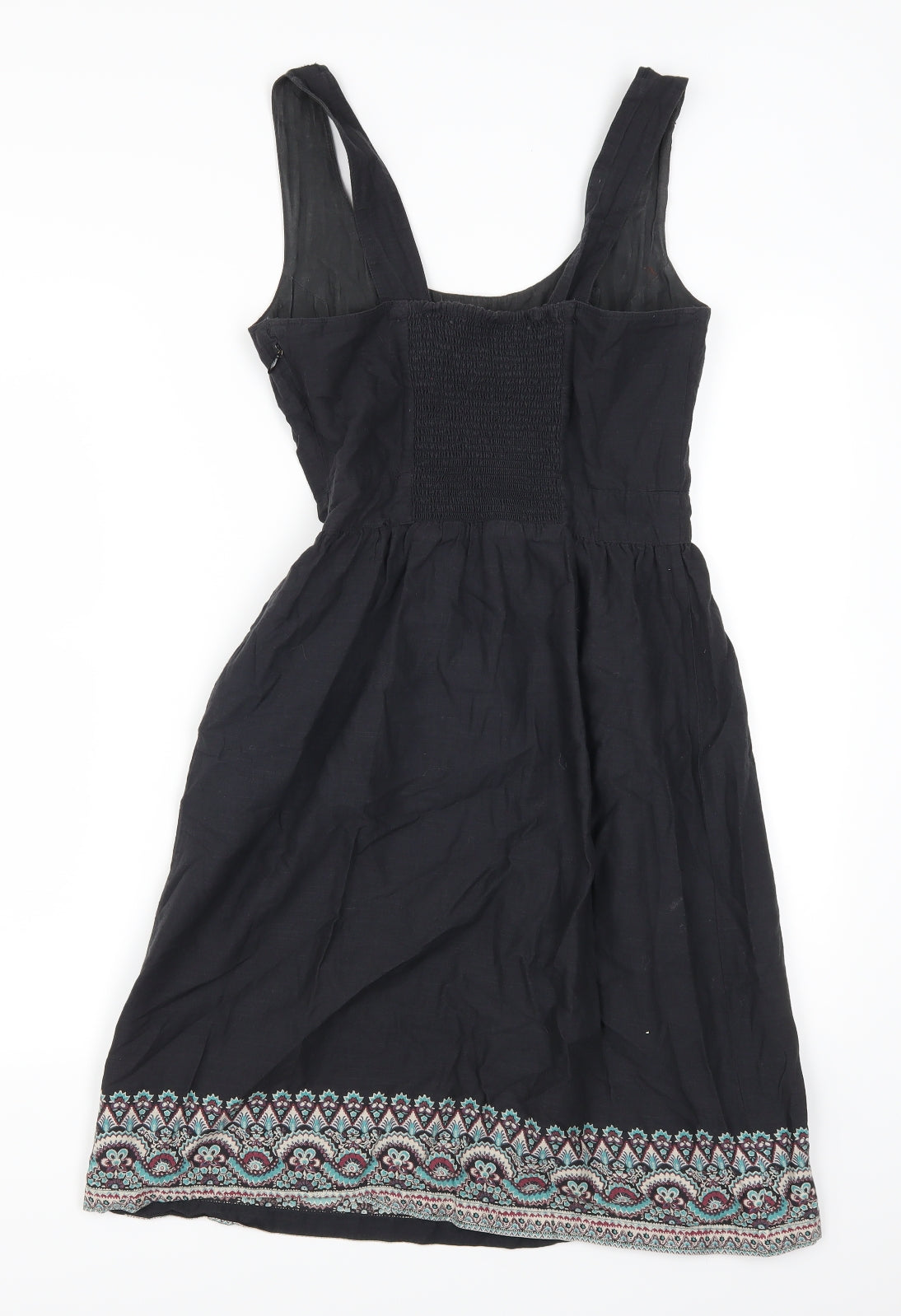 Fat Face Womens Grey   Skater Dress  Size 8  - Floral Hem