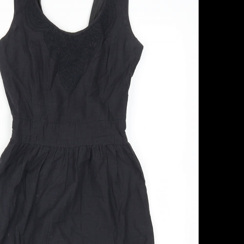Fat Face Womens Grey   Skater Dress  Size 8  - Floral Hem