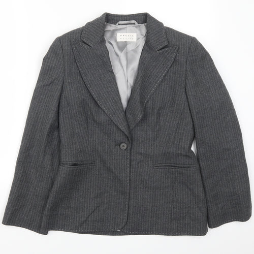 Precis Womens Grey Striped  Jacket Suit Jacket Size 10