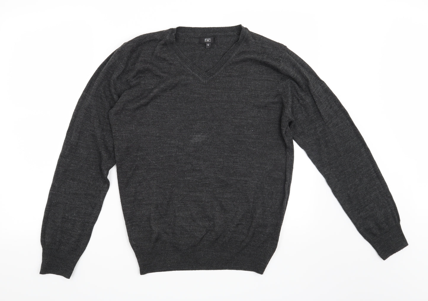 F&F Mens Grey   Henley Jumper Size S