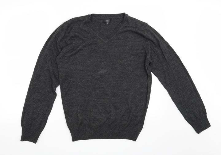 F&F Mens Grey   Henley Jumper Size S