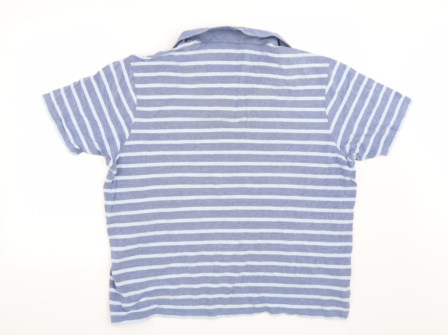Marks and Spencer Mens Blue Striped   Polo Size 2XL