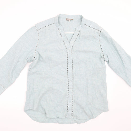 Patra Womens Blue   Basic Button-Up Size XL