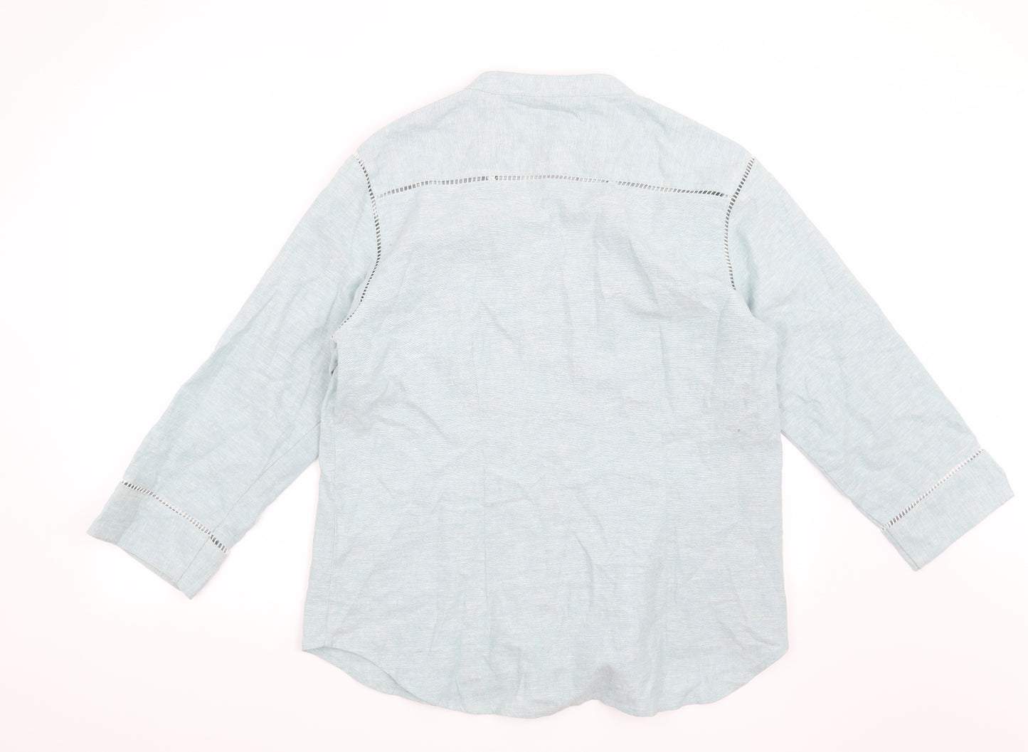Patra Womens Blue   Basic Button-Up Size XL