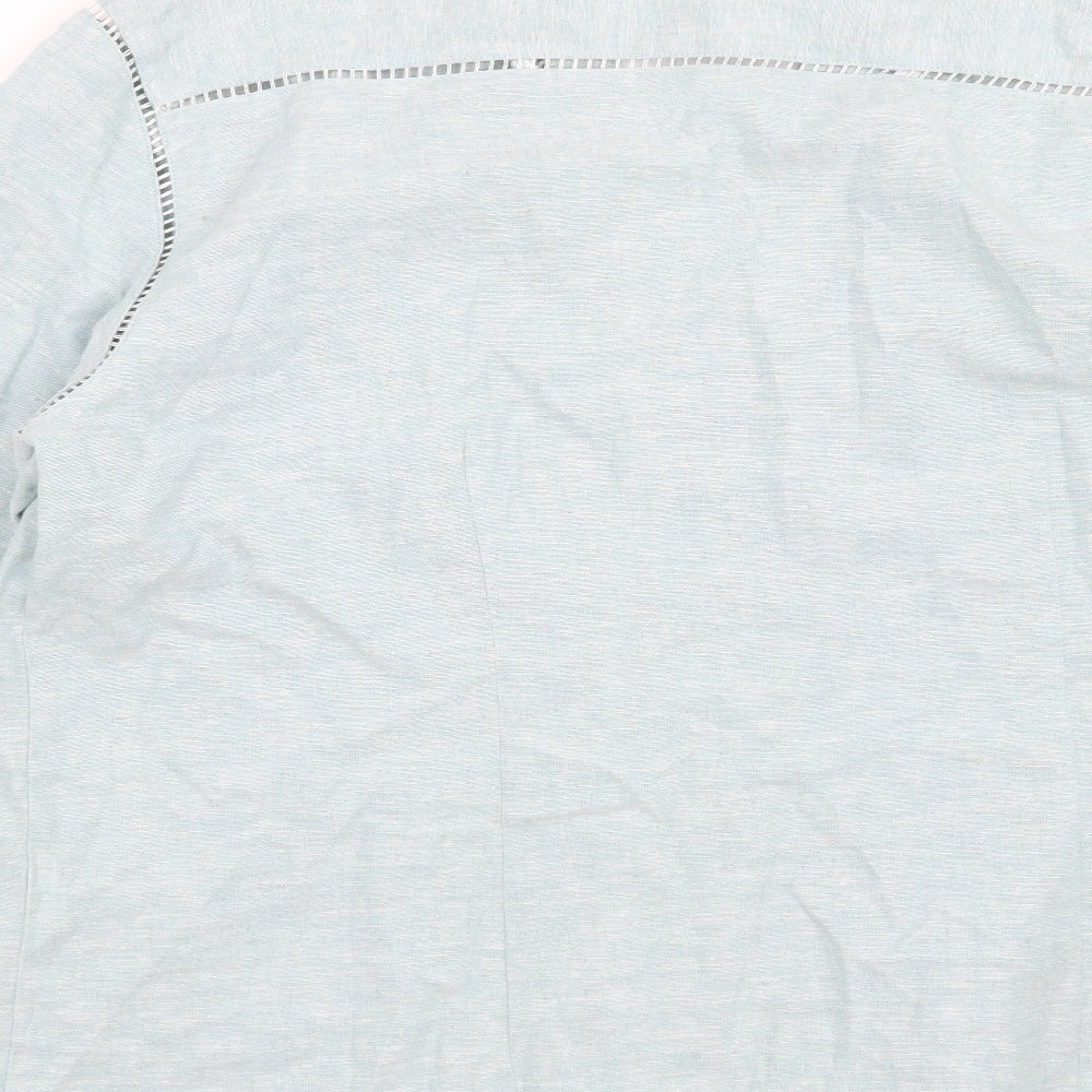 Patra Womens Blue   Basic Button-Up Size XL