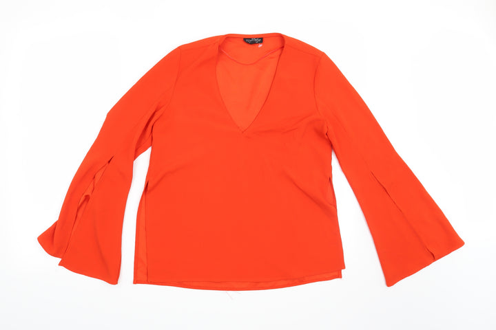 Topshop Womens Red Basic Blouse Size 4