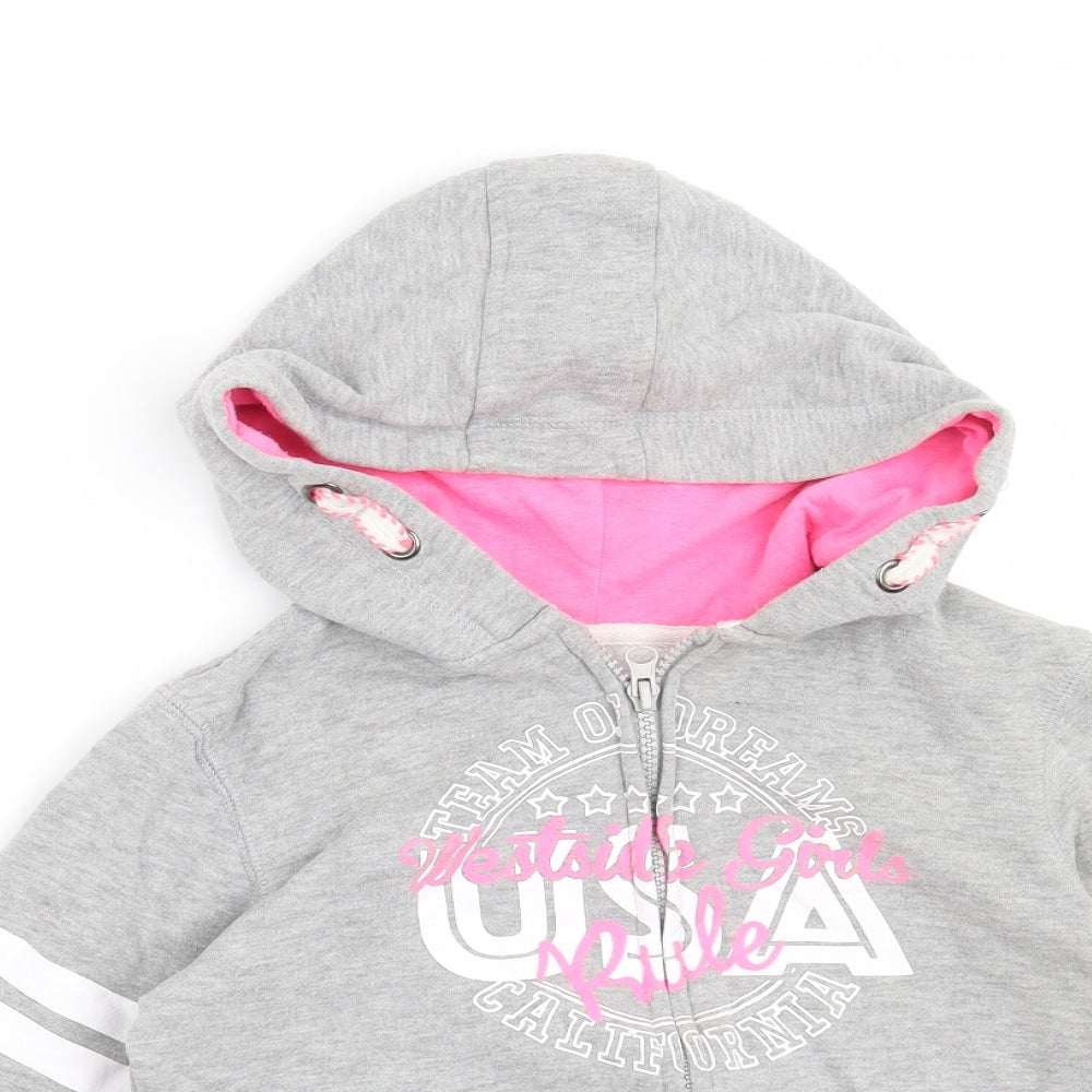 Young Dimension Girls Grey   Full Zip Hoodie Size 8-9 Years